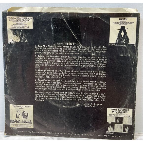 Dig This Columbia Promo Sampler Compact 33 1969 Moondog Santana Pete Seeger - Picture 3 of 8